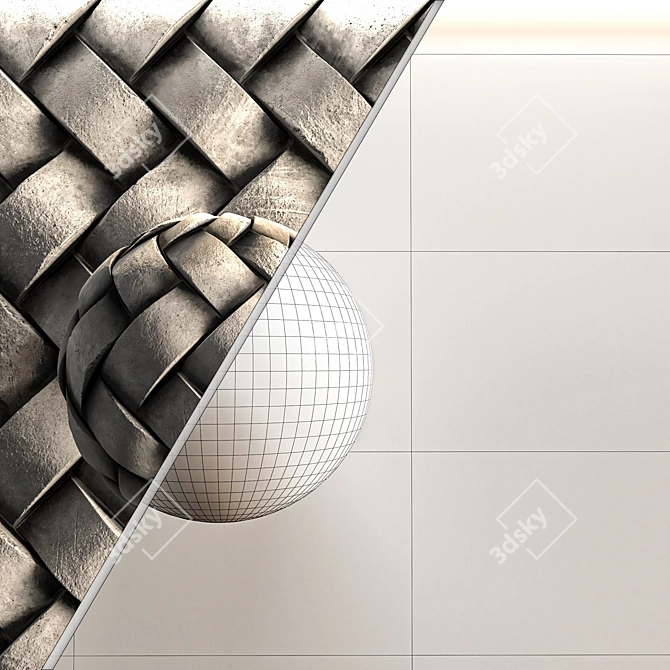 3D Concrete Wall Panel Set 3D model image 6