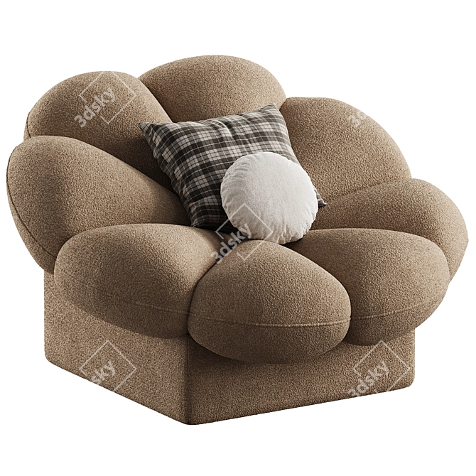 Floral Armchair 3D Model Furniture 3D model image 2