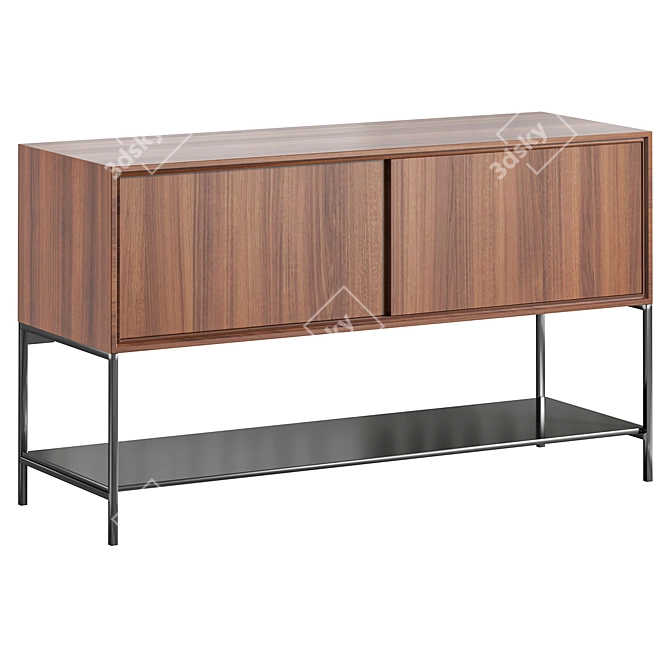 Modern Walnut Buffet 2015 Model 3D model image 2