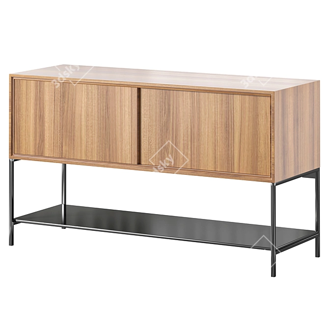 Modern Walnut Buffet 2015 Model 3D model image 3