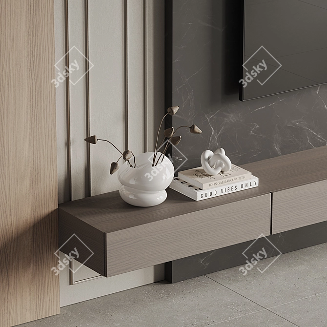 Modern TV Wall Unit Set 3D model image 3