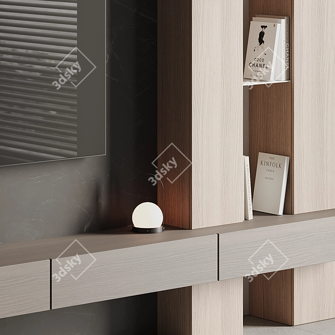 Modern TV Wall Unit Set 3D model image 4