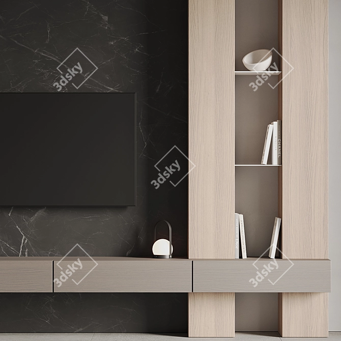 Modern TV Wall Unit Set 3D model image 5