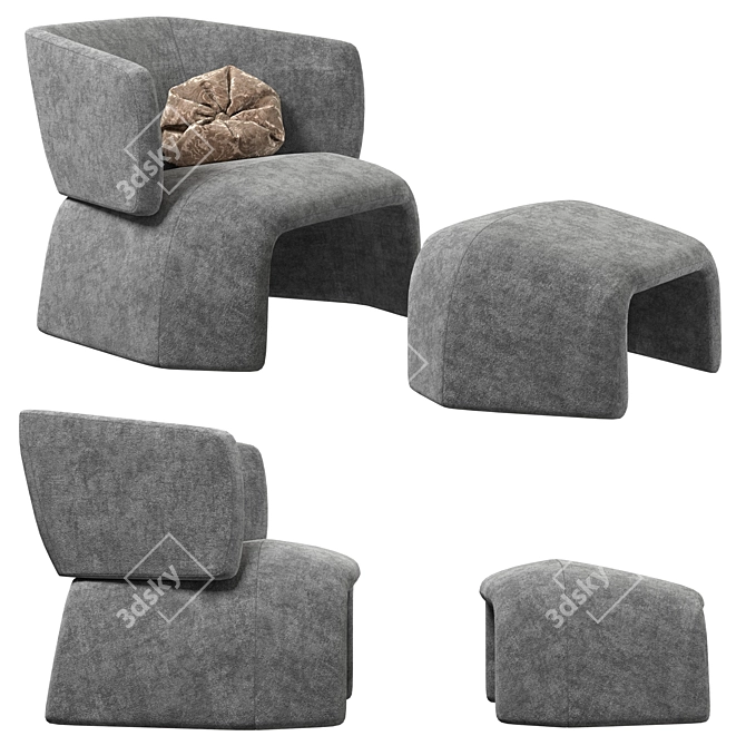 Exquisite Icarus Wing Armchair 3D model image 1