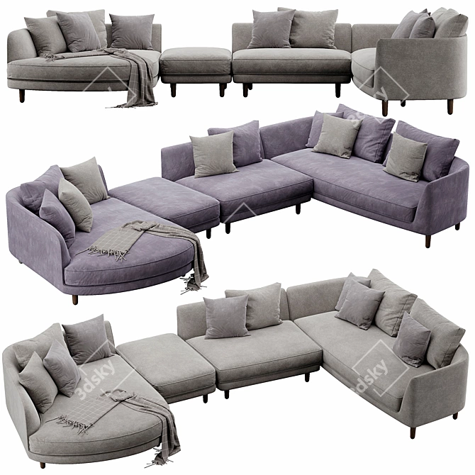 Modern Rolf Benz Kumo Sofa 3D model image 1