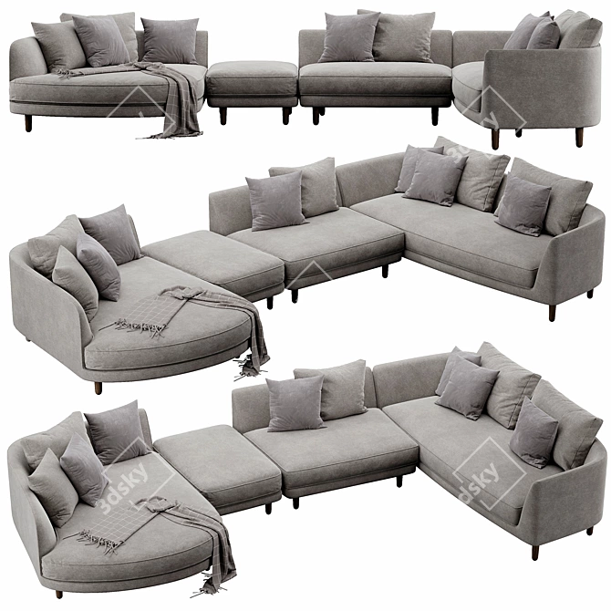 Modern Rolf Benz Kumo Sofa 3D model image 2