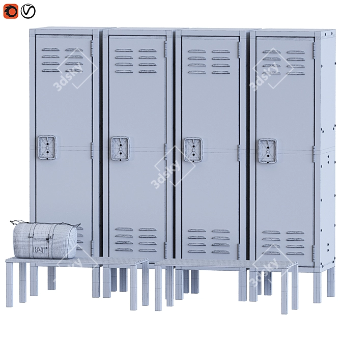 Modern Sports Locker Room Furniture 3D model image 3