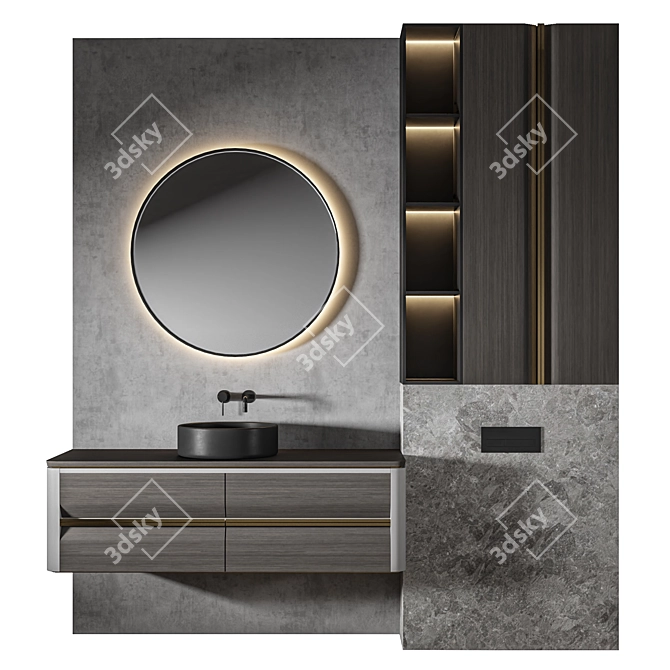 Luxury Bathroom 3D Model Kit 3D model image 1