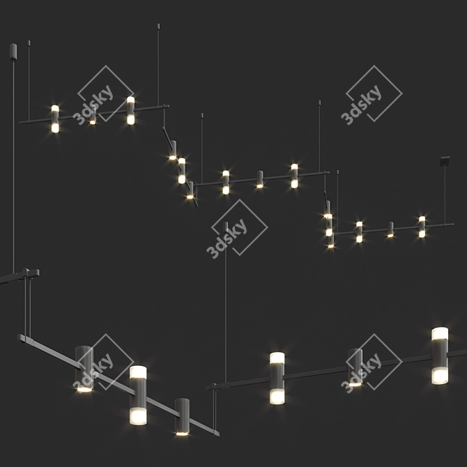 Modern Suspenders Chandelier Fixture 3D model image 3