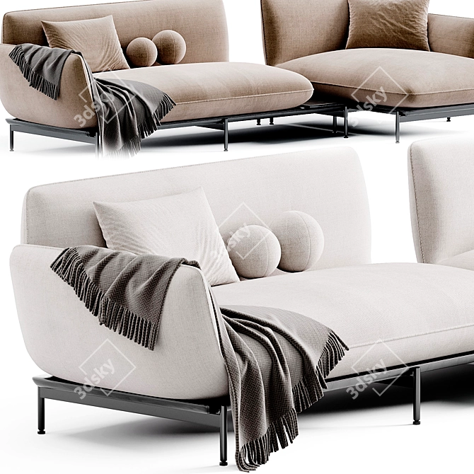 Elegant LOTUS Sofa Designolen-blanc 3D model image 3