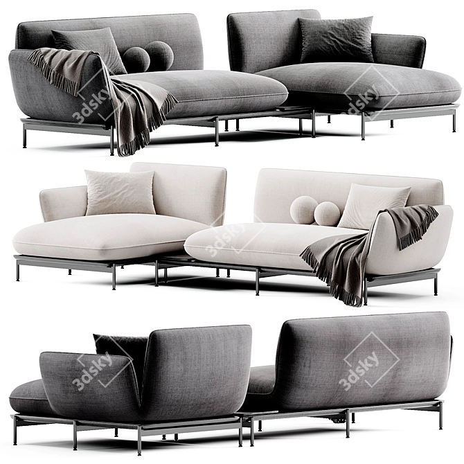 Elegant LOTUS Sofa Designolen-blanc 3D model image 4