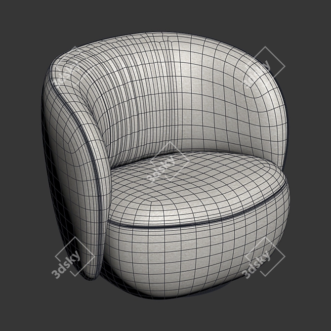 Seamless Textured 3D Lounge Chair 3D model image 18