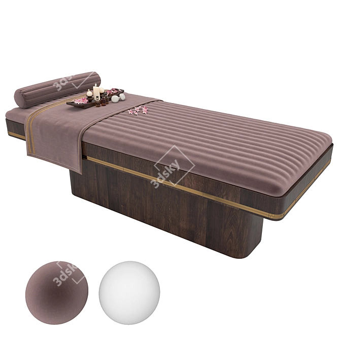 Elegant Spa Bed with Frangipani 3D model image 1