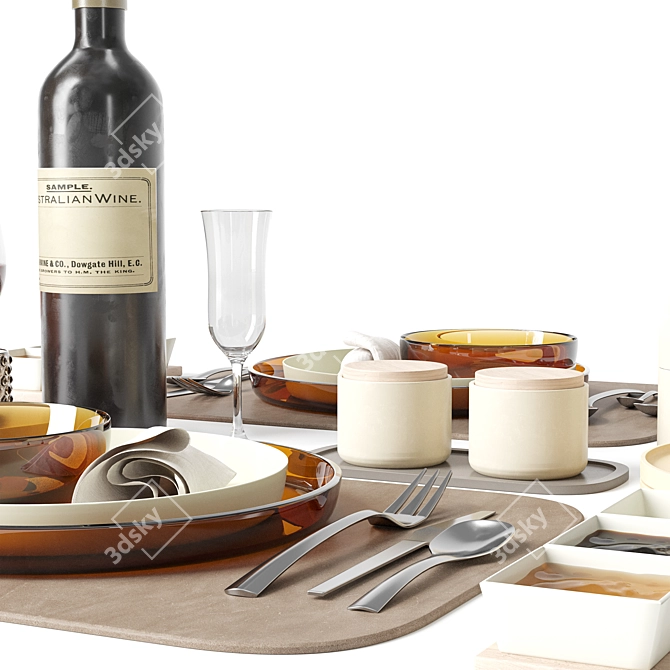  Modern Tableware Set for 3D 3D model image 2