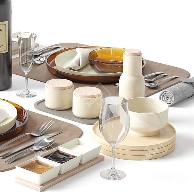  Modern Tableware Set for 3D 3D model image 6