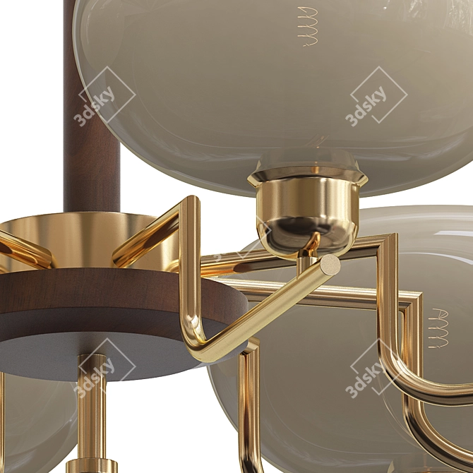 Luxury Brass Drum Chandelier Fixture 3D model image 2