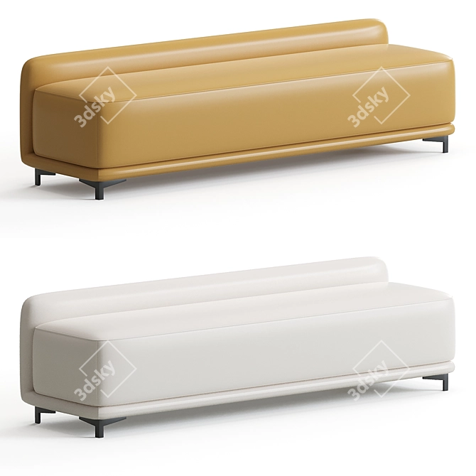 Stylish Modern Upholstered Bench 3D model image 1