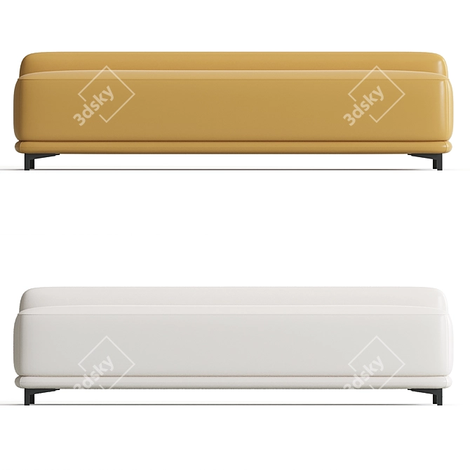 Stylish Modern Upholstered Bench 3D model image 2