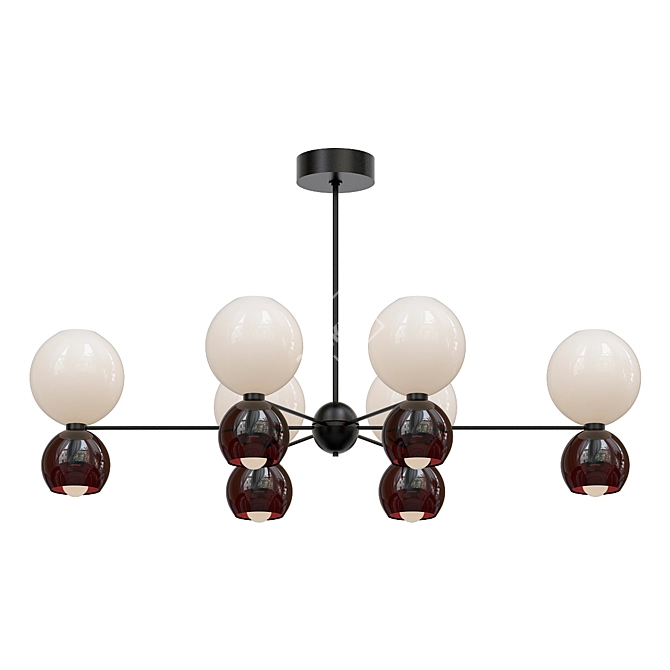 Mid-Century Oval Lighting Fixture 3D model image 2