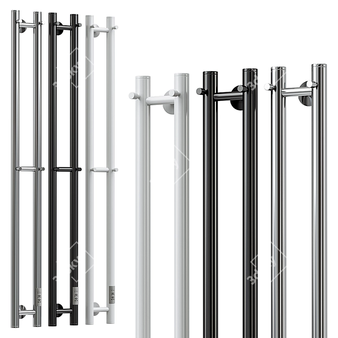 Matte Black Electric Towel Warmer 3D model image 1