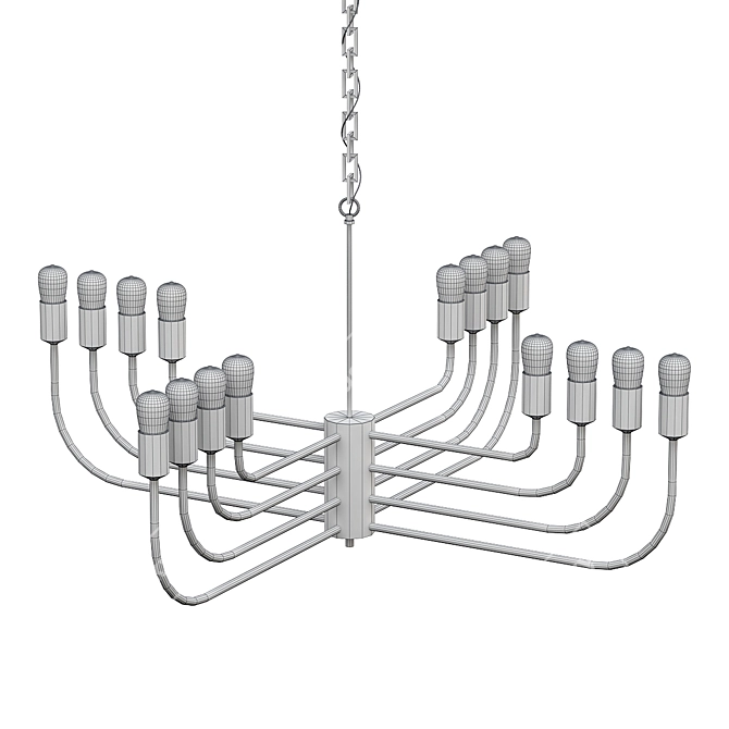 Elegant Noir Claude Chandelier 3D model image 3