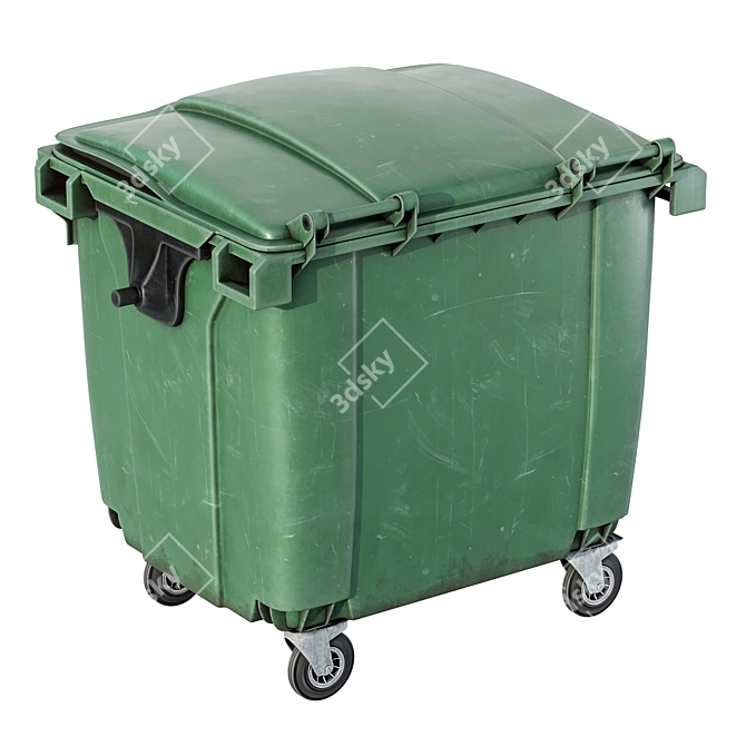 Dual Trash Bins UV Unwrapped 3D model image 4