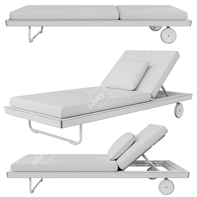 Elegant Sunray Loungers for Relaxation 3D model image 11