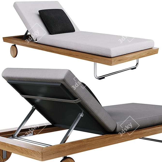 Elegant Sunray Loungers for Relaxation 3D model image 24