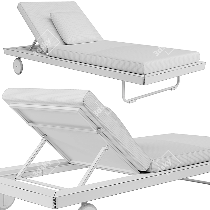 Elegant Sunray Loungers for Relaxation 3D model image 26