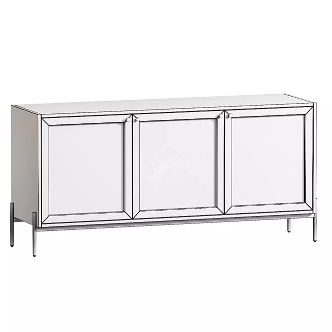 Vienna Retro Sideboard with Wicker latest 3D model image 2