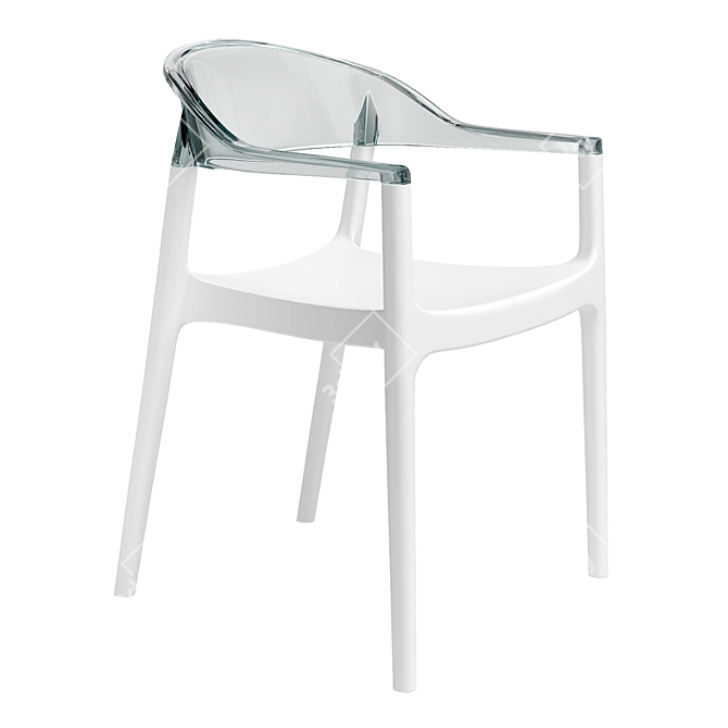 Transparent Modern Carmen Chair 3D model image 5