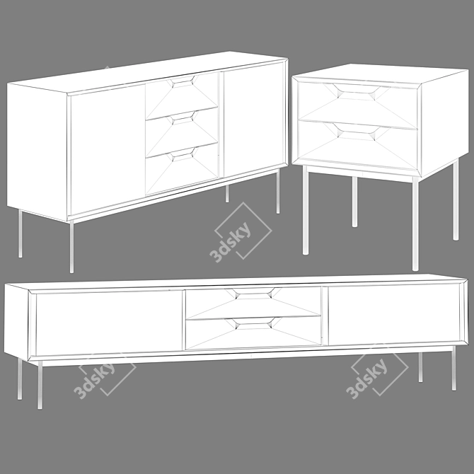 La Redoute Noyeto TV Console 3D model image 4