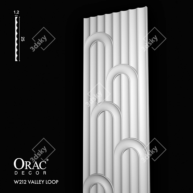 Neo-Art Deco Valley Loop Embellishment 3D model image 2