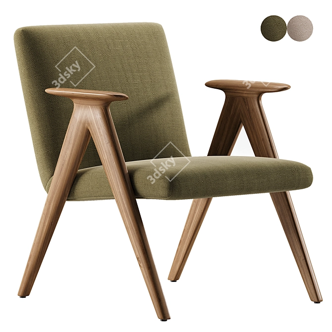 Modern Minimalist LIBERA Armchair Design 3D model image 1