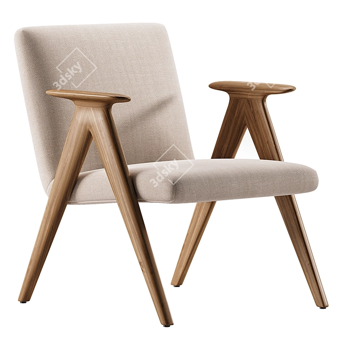 Modern Minimalist LIBERA Armchair Design 3D model image 2