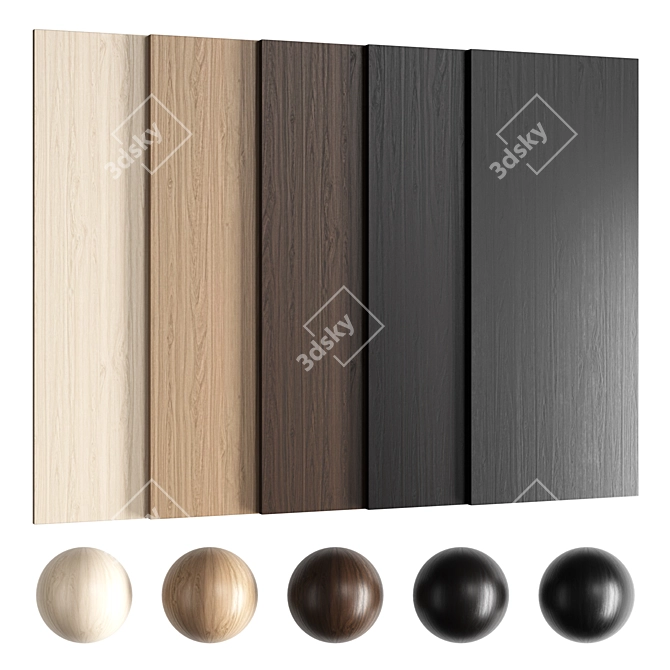 Seamless Oak Wood Texture Set 3D model image 1