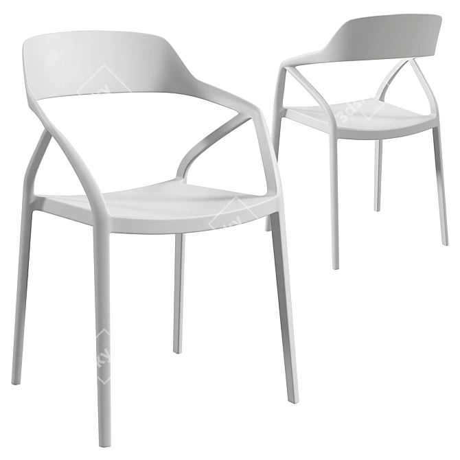 Capri White Chair with Turbosmooth 3D model image 1