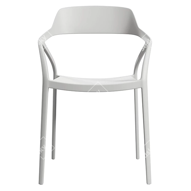 Capri White Chair with Turbosmooth 3D model image 2