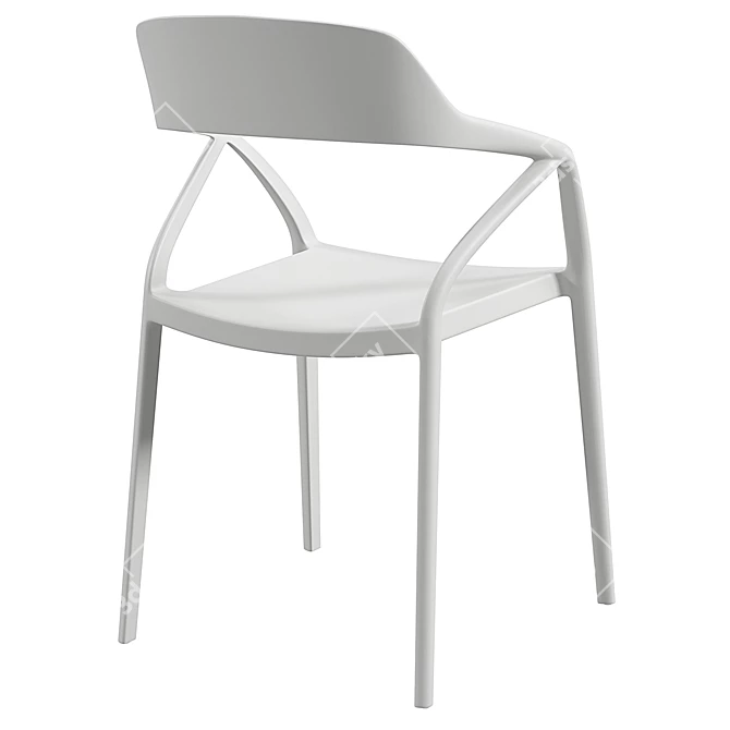 Capri White Chair with Turbosmooth 3D model image 3