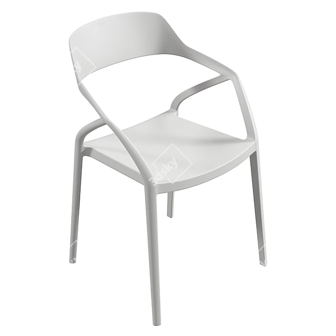 Capri White Chair with Turbosmooth 3D model image 4