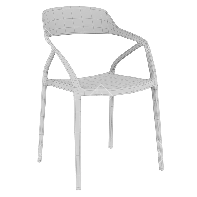 Capri White Chair with Turbosmooth 3D model image 5