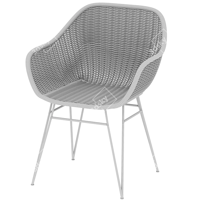 Synthetic Rattan Chart Outdoor Chair 3D model image 5