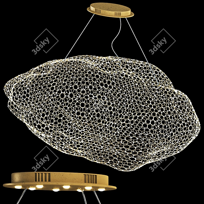 LED Cloud Chandelier: 3D Model Collection 3D model image 14