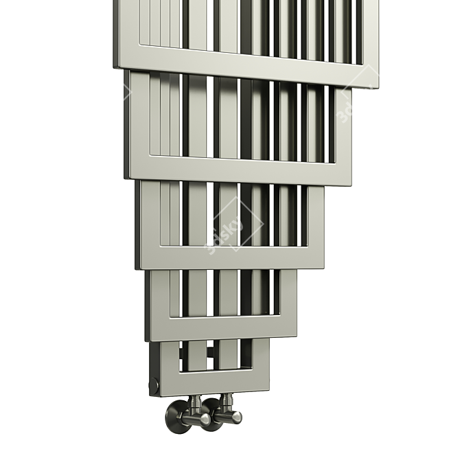 Sleek Stainless Steel Designer Radiator 3D model image 2