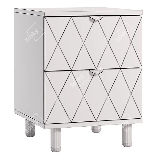 Diamond Milk Bedside Table - 3Ds Max OBJ 3D model image 3