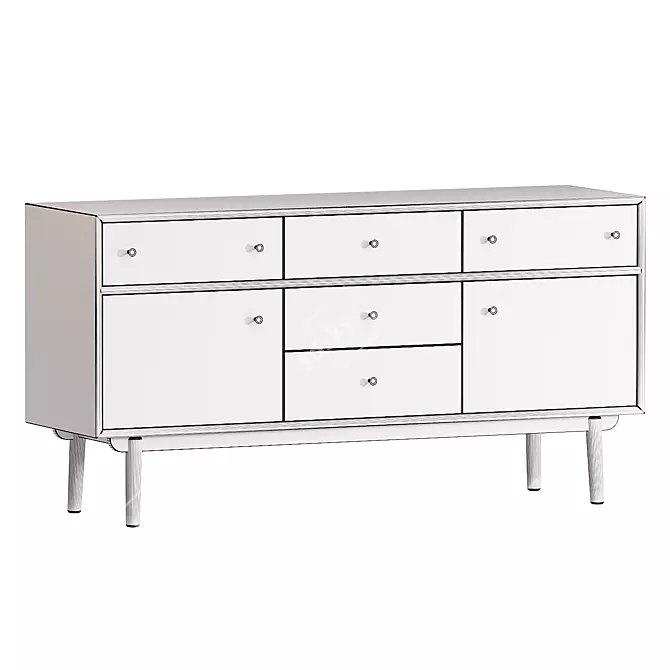 Keira Solid Wood Buffet: Minimalist Charm 3D model image 2