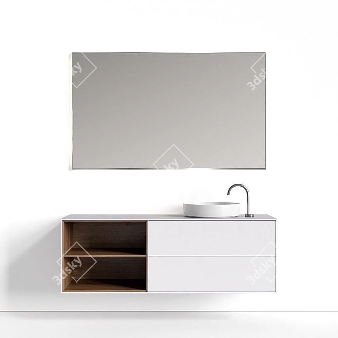 Designer Double Sink Vanity: VIVOMOBILI 3D model image 1