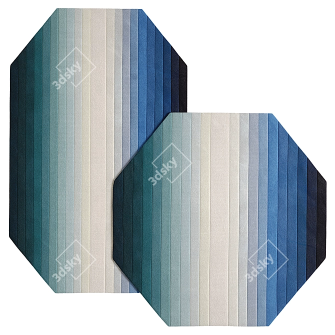 Blue Handwoven Maximus Rug Collection 3D model image 3