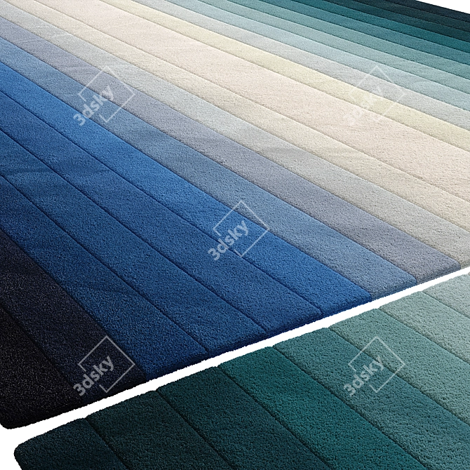 Blue Handwoven Maximus Rug Collection 3D model image 6