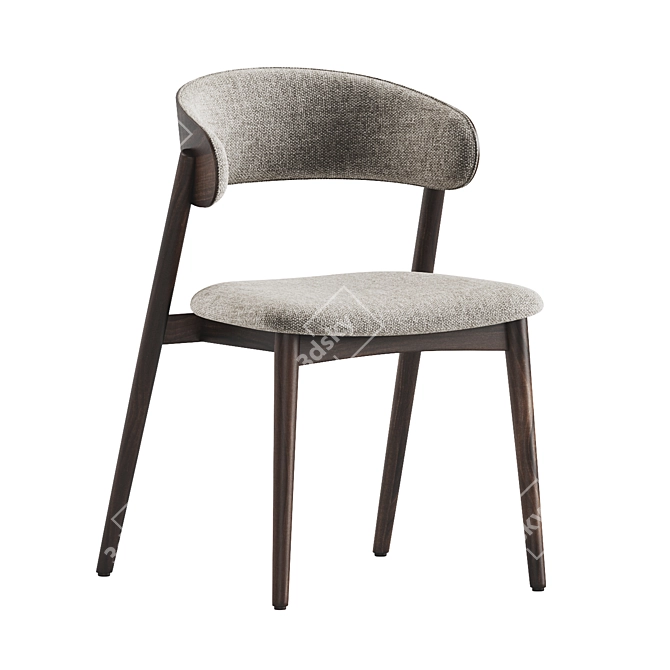 Siena Chair: Luxe Leather Velvet 3D model image 3